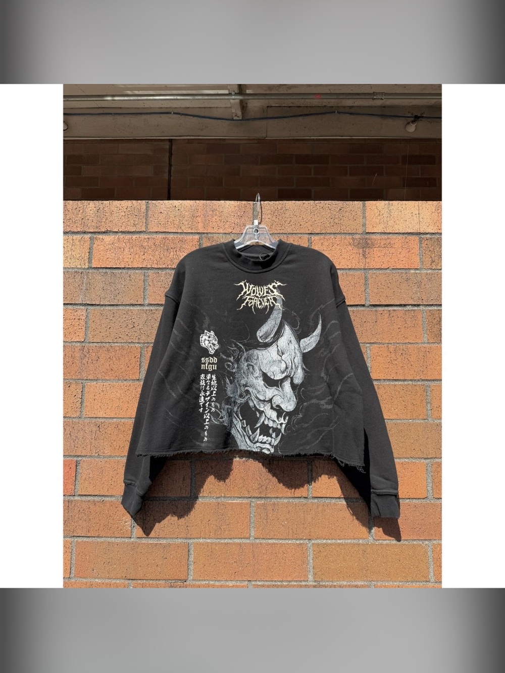 Darc Sport Hannya Inferno Raw Hem Box Cut Crewneck Black size Small